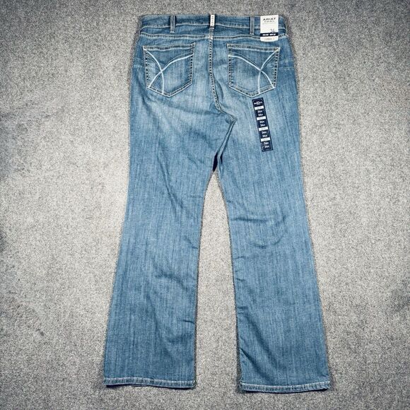 Ariat Real Jeans Womens 34R Blue Bootcut Denim Tennessee Real Daniela Western - Picture 4 of 13